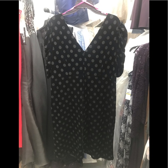 Betsy Johnson Plus Size Dot-print Sheath black,NWT - Picture 7 of 8